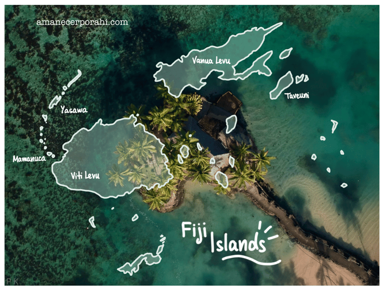 Mapa de las islas de Fiyi @amanecerporahi
