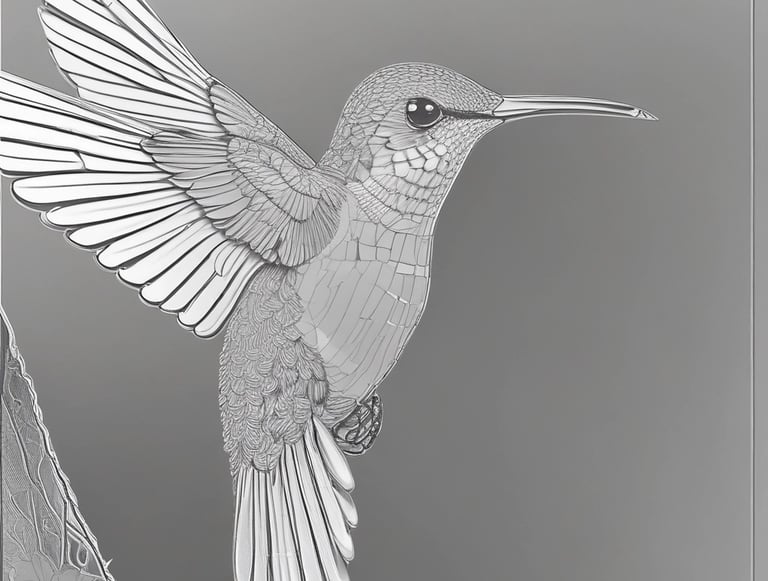 Grabado en vidrio con dibujo de colibrí