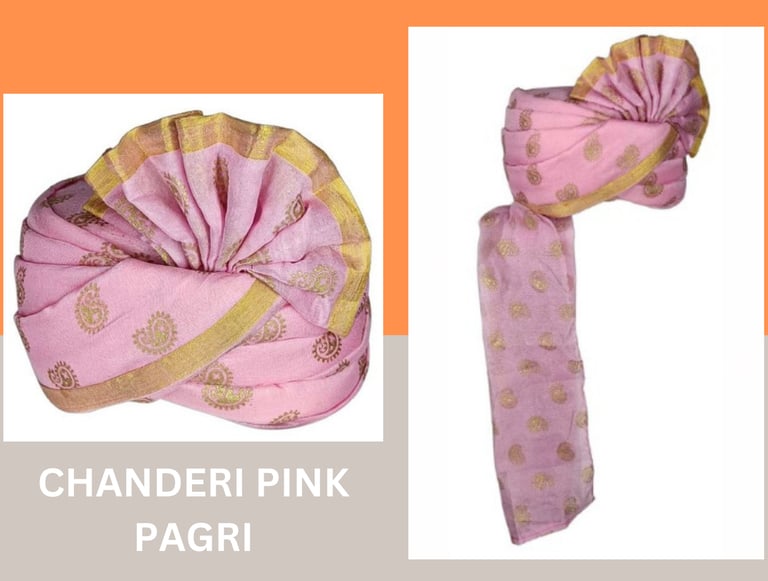 Chanderi Pink pagri by geet events