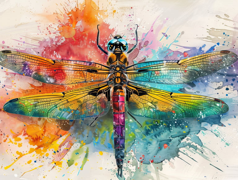 A colorful abstract picture of a dragonfly that symbolizes new beginnings