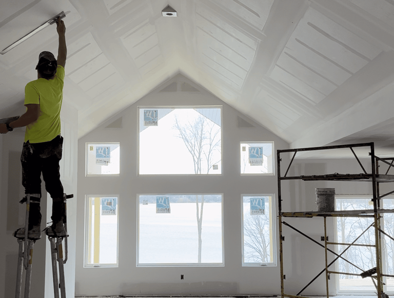 Owner, Cal, mudding residential ceiling