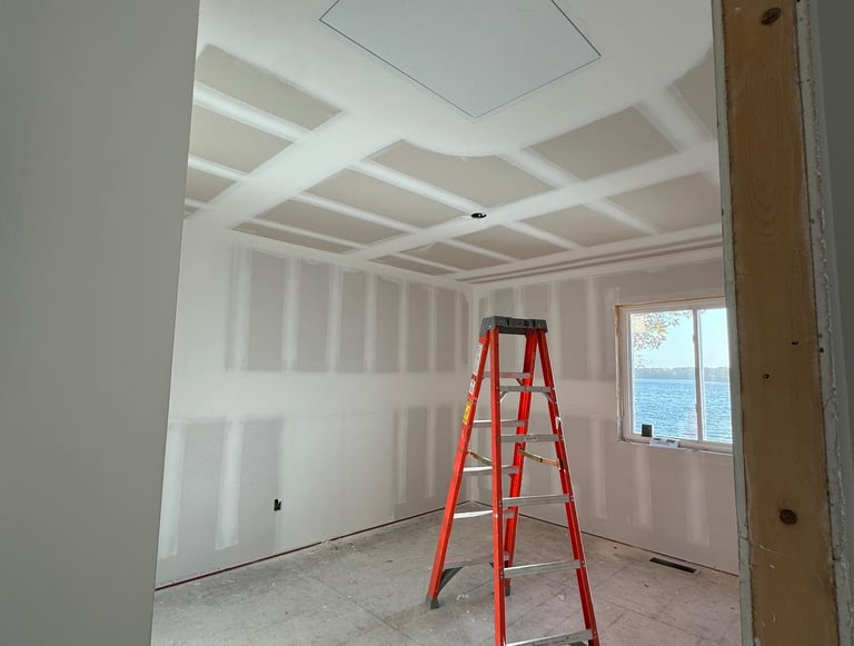 room with fresh drywall that is mudded and tapped in central mn