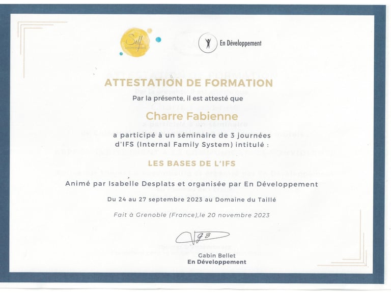 attestation de formation les bases de l'ifs