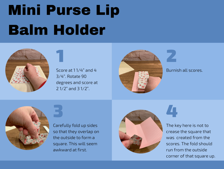 Mini Purse Lip Balm Holder Tutorial Steps 1–4