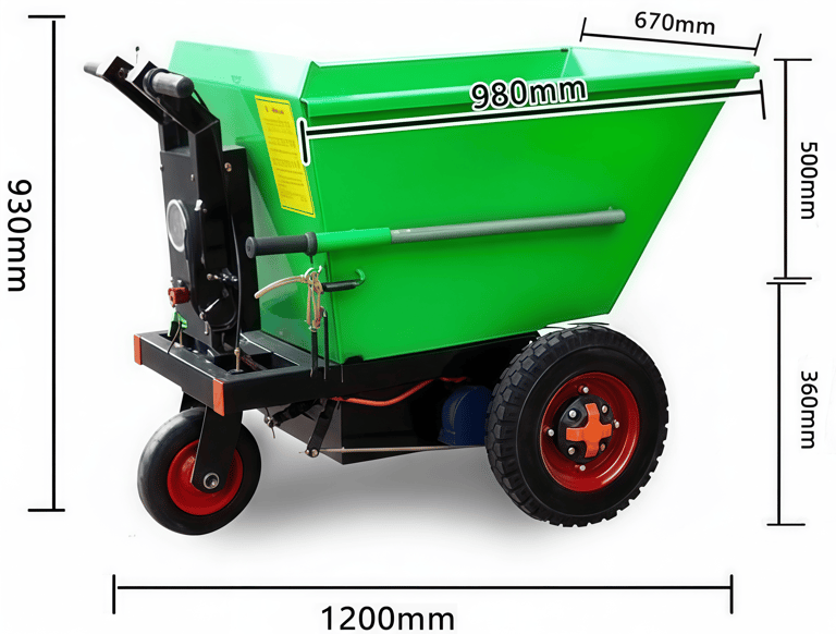 Concrete bucket -two angles unloading Electric Tricycle 