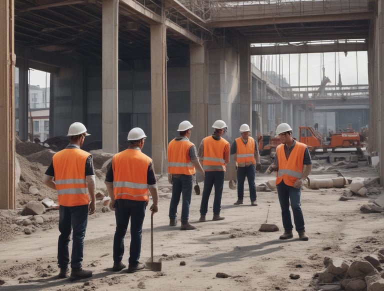 A panoramic view of a safety equipment warehouse filled with products.