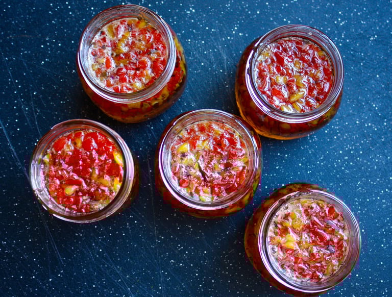 jars of lime leaf jelly