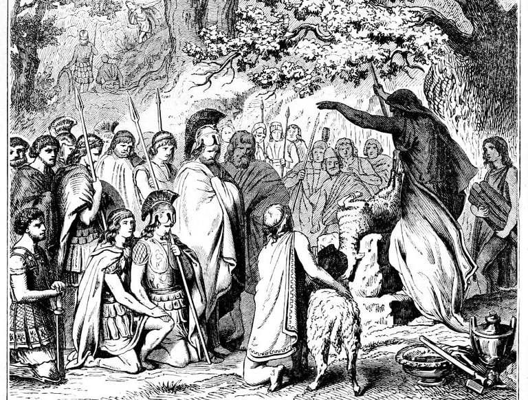 Leonidas and his companions devoting themselves to death. Βattle of Thermopylae