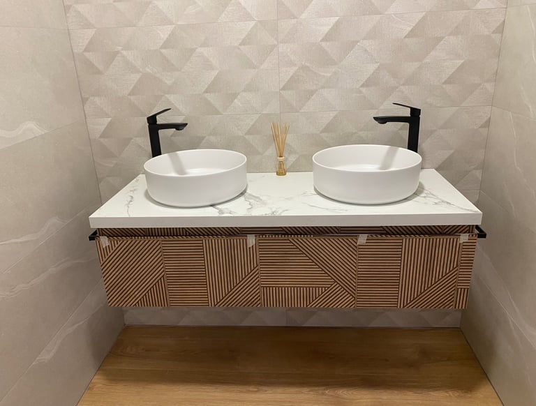 instalación de mueble de baño moderno