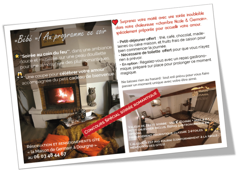 flyer jeux concours spécial soirée romantique