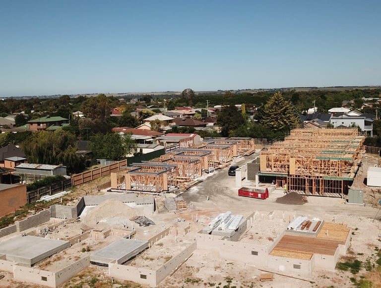large scale building site framed by Dylan Ludbrook Carpentry
