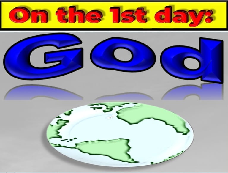 Picture of the lighter Earth on Day 1 of Creation. Designed by Debbie Dunn using PowerPoint & Paint.