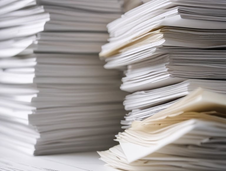 Stack of insurance claim papers