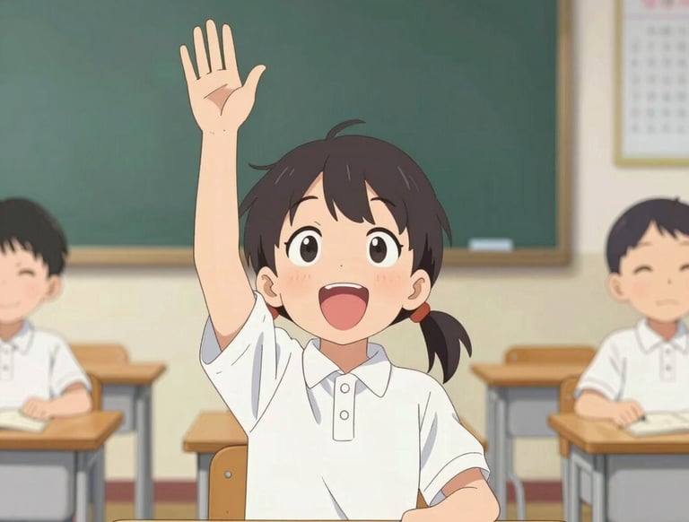 A cheerful classroom scene with children engaged in creative learning activities.