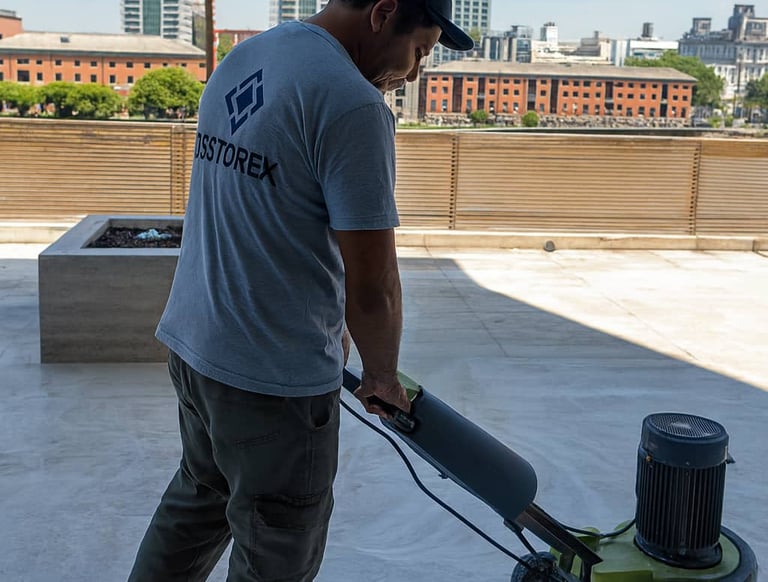 Restauracion de piso de marmol en Puerto madero