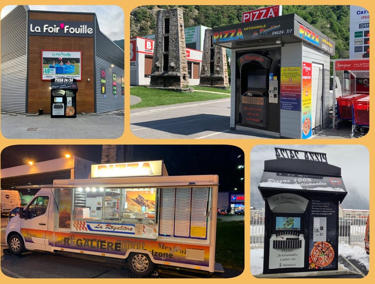 Le camion pizza et les 3 kiosques à pizzas