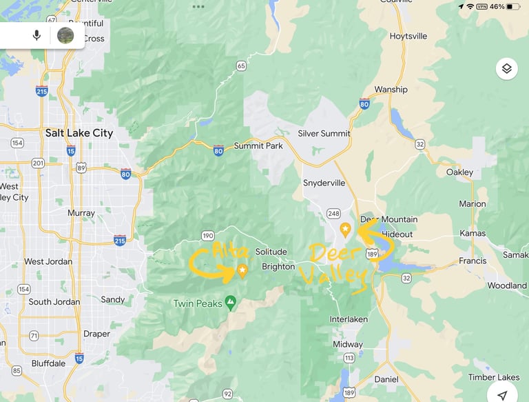Deer Valley and Alta Locations