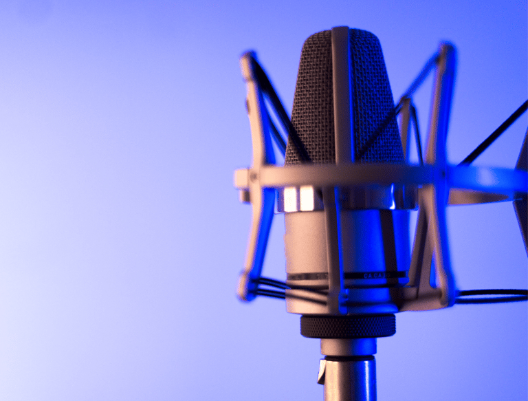 a microphone in a microphone stand