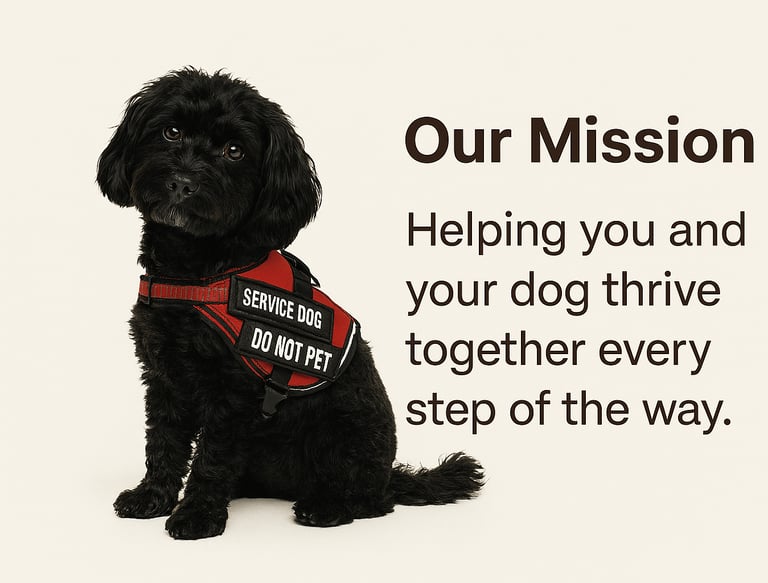 Pawfect Doggy Mission Statement at the side of Bella