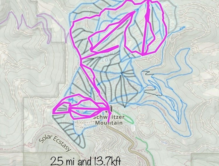 Schweitzer Mtn Resort - Lance's ski track