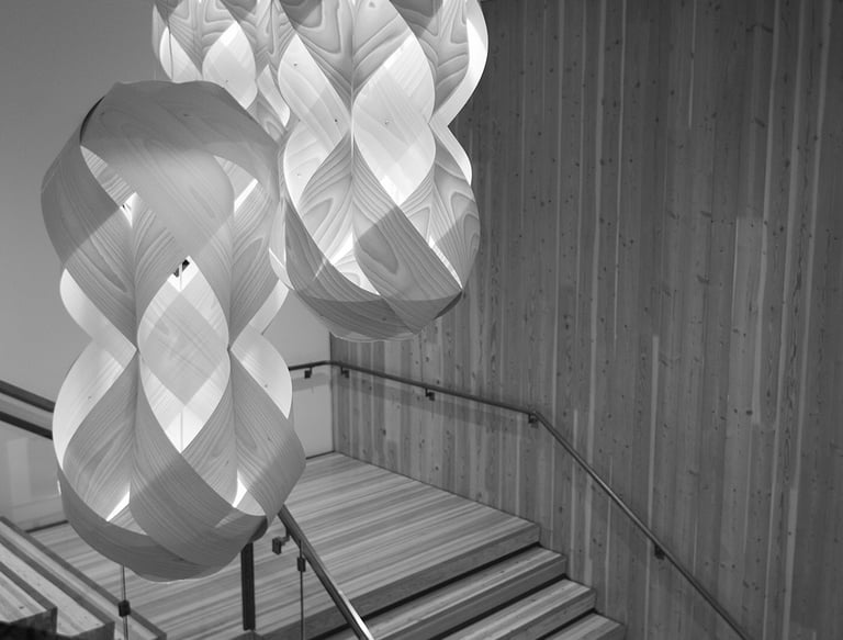 Staircase in the Richard Woodcock Education Center at Western Oregon University