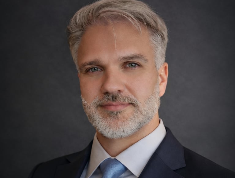 a man in a suit and tie with a blue tie Karolis Suminas