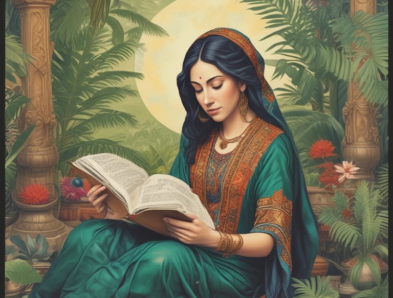 Close-up of ancient palm leaf manuscripts with Tamil script, softly lit by natural light.