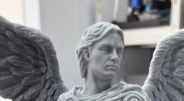 san miguel impreso en 3D arte sacro figura