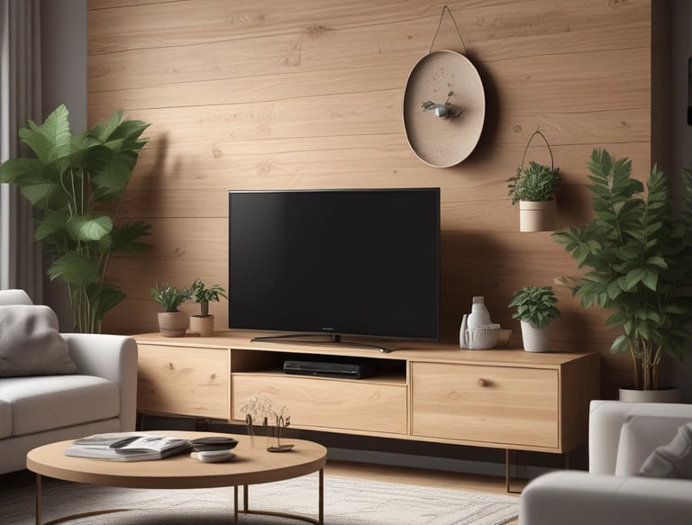 a flat screen tv mounted to the side of a wall