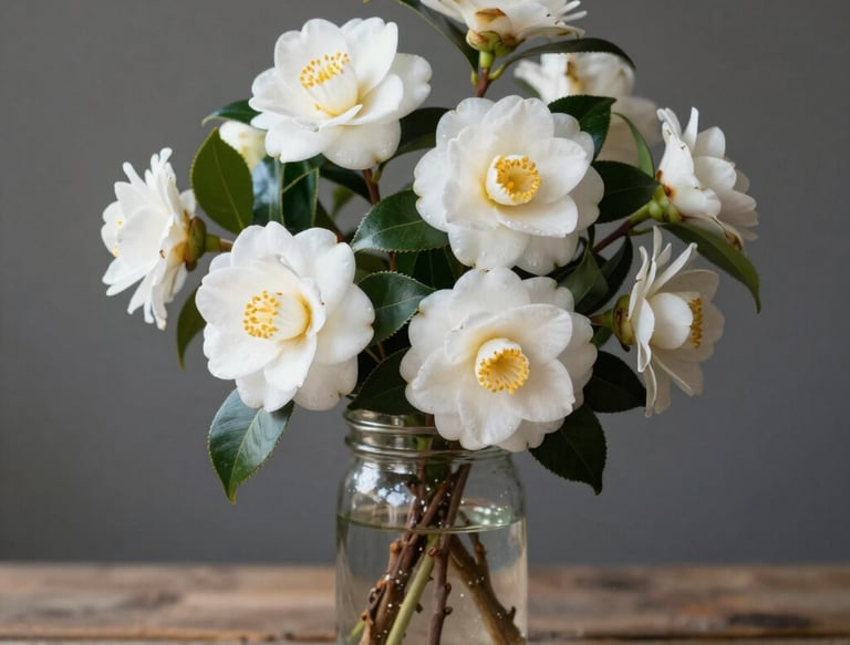 A cozy, sunlit corner with plants and a cup of tea on a wooden table.