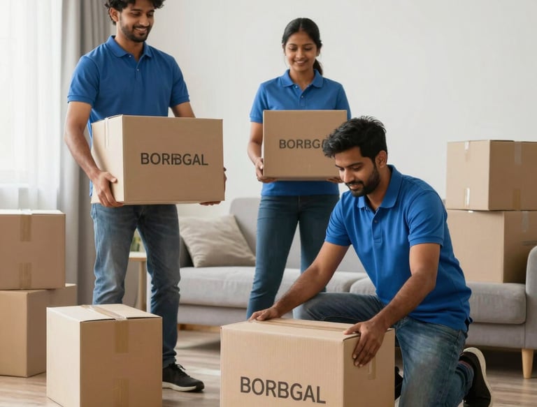 Professional packers and movers team in Chandigarh packing household items safely