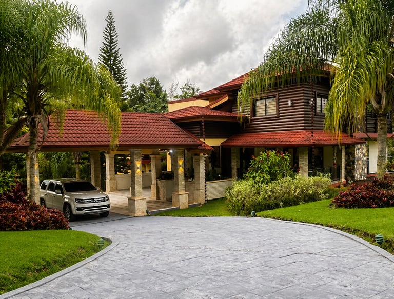 Luxury mountain villa in Jarabacoa Dominican Republic with tropical gardens and mountain views