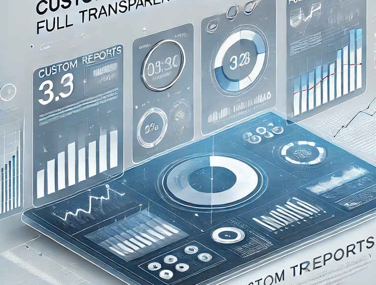 a tablet with a tablet displaying a customiza business dashboard