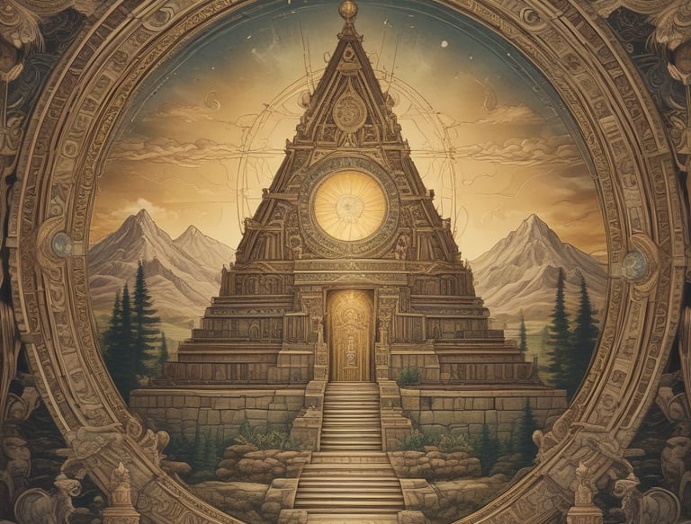 A serene mystical landscape with soft glowing light expanding over a horizon.