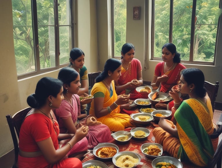 Smiling customer holding a bag of riceroots rice in a cozy kitchen setting.