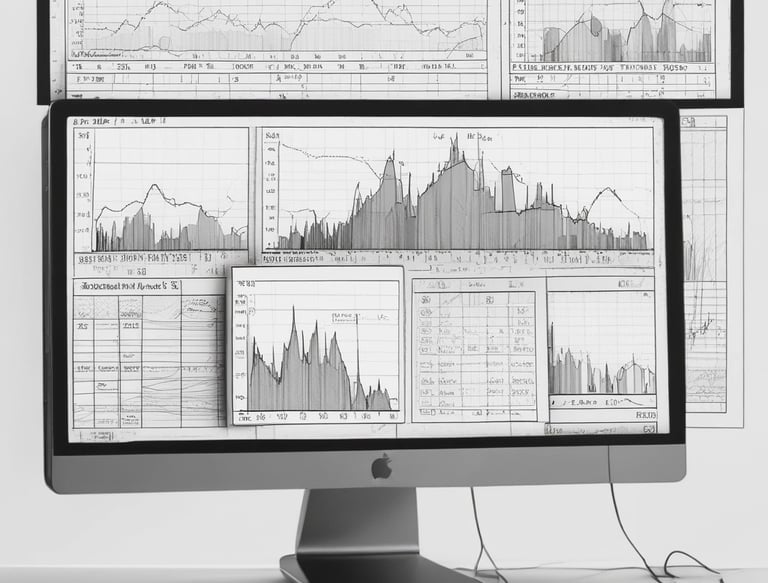 A computer monitor screen showing stock trading