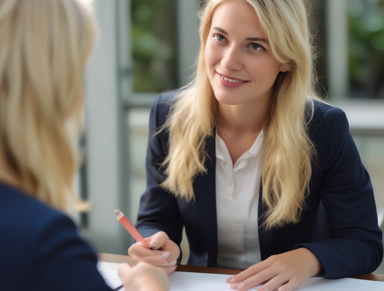 Business professionals in a meeting discussion