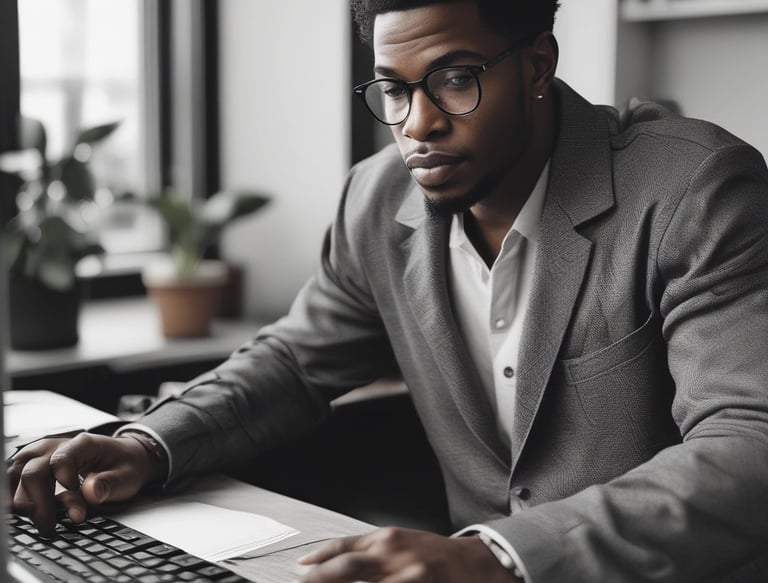 A modern office environment showcasing a tech team collaborating.