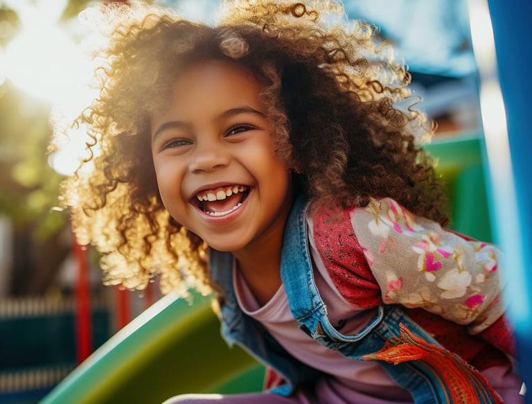 Criança sorridente brincando