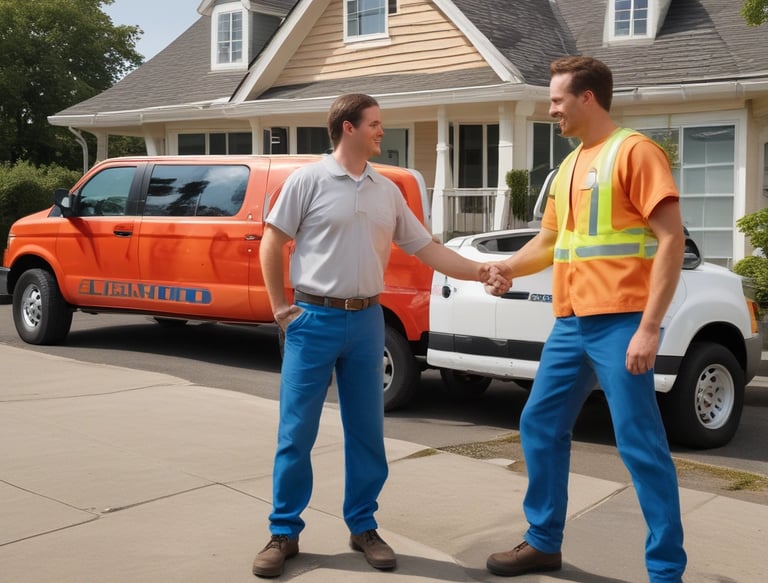 Contractor with happy customer