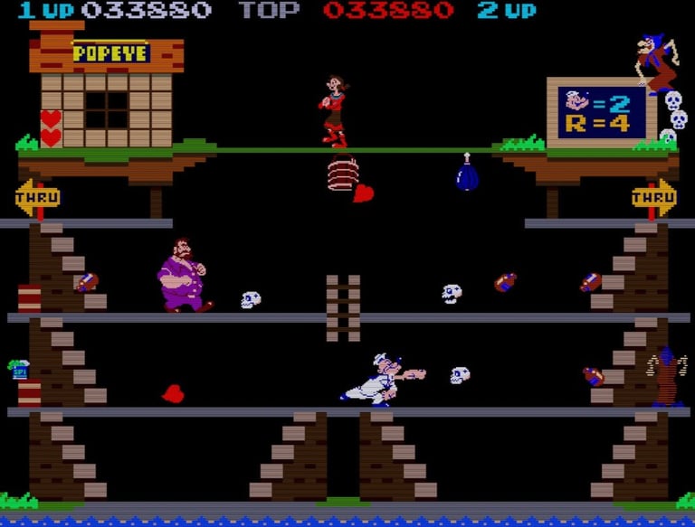 Popeye Arcade Punching Skulls