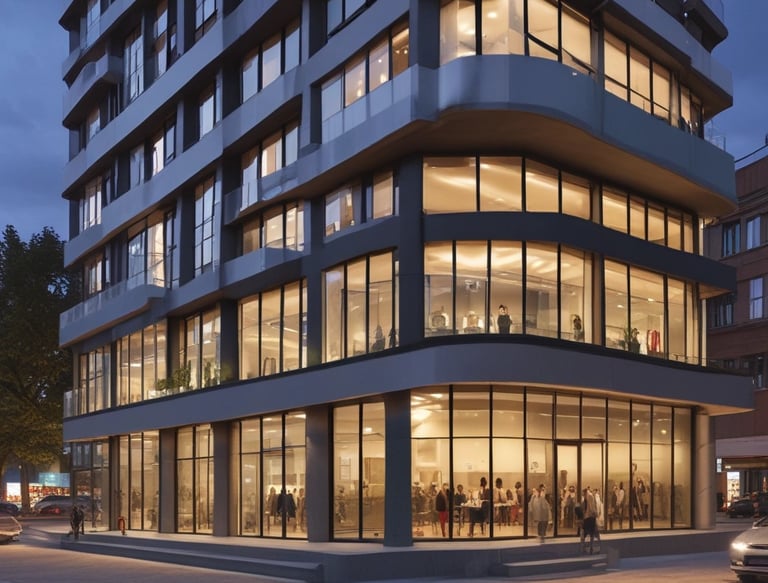 A web browser window displaying a website homepage with text promoting easy marketplace creation using Airtable without coding. The design includes a dark background, bright accent colors, and a gradient border. There is a navigation menu with options like Product, Use Cases, Explore, and others. A call-to-action button labeled 'Start for free' is featured prominently.