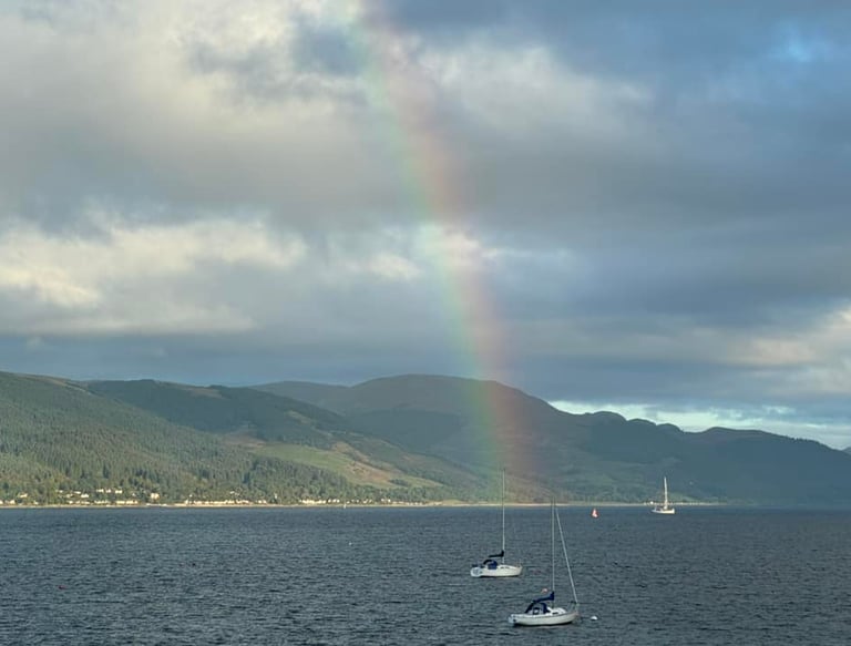 Image takenGourock Seaview Holiday Let with a rainbow over the water