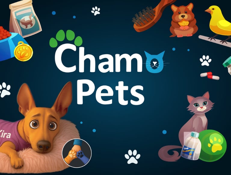 En Chamo Pets vendemos: alimentos, productos, comida, accesorio, correa, collar, shampoo