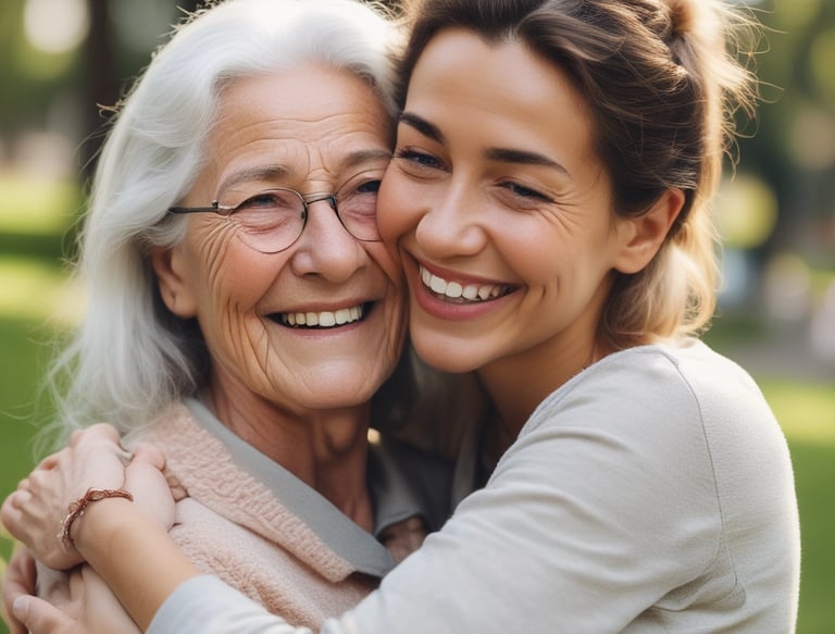 A warm-hearted volunteer helping an elderly person with household chores.