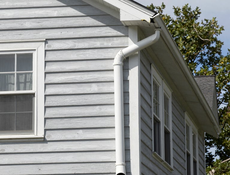 Close-up of a Patriot Roofing and Siding truck parked outside a charming Maine home.