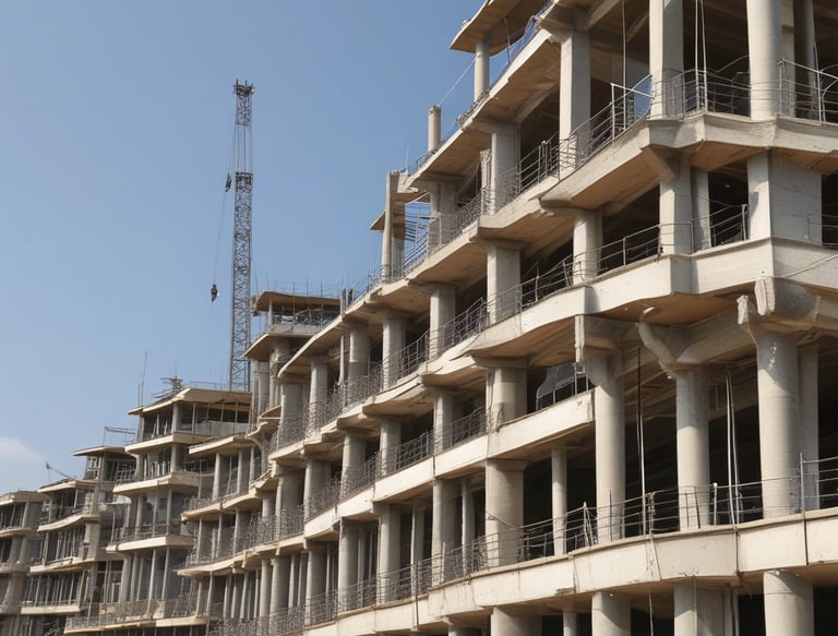 A modern construction site showcasing ongoing projects.