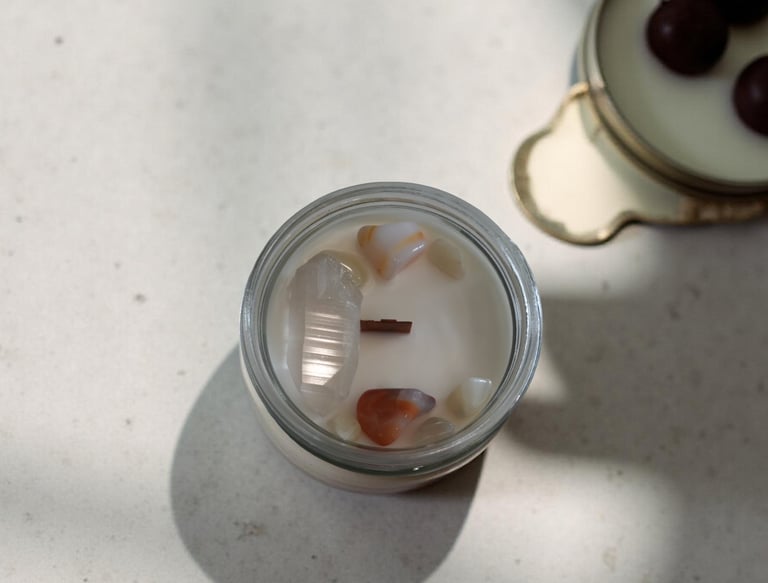 crystal wooden wick candle 