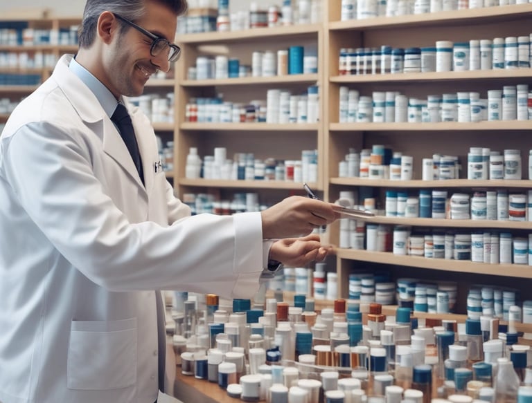 digital marketing artwork on brown wooden surface