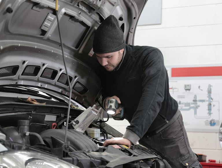 mechanic diagnosing a problem